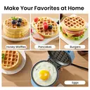 ochama Mini Gaufrier 550W Antiadhésif, Cuisson Uniforme Double Face, Appareil à Petit-Déjeuner Compact pour Gaufres Maison, Cuisine et Goûter image 6