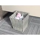 KEVAHOME SET OF 2 PP FAUX RATTAN WASTE BASKET-GREY 10x10x11"H image 6