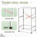 WLIVE Bedside Table, 2 Fabric Drawers Cabinet & Metal Frame, with Easy Pull Handle, Wood Top and Sturdy Steel Frame for Bedroom, Living Room (White) image 4