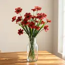 Wei's Moment 9Bundles Artificial  Flowers， UV Resistant Artificial Flowers Fake Plants Outdoor， 6 Colors Realistic Faux Plastic Spring Flower in Pots Indoor for Home Garden Porch Balcony Window Box Decor The sunset is red, New Year Sale , Top gift picks image 4