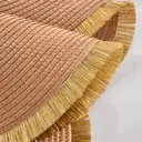 White Label 6-piece set, PP-woven bright thread tassel placemat Straw Yellow + Gold Tassel，round 38cm, hand-woven with PP material, perfect for wiping and cleaning, and shining at holiday parties and weddings image 8