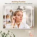 HOMCOM Bathroom Mirror Cabinet with LED Lights and Double-Sided Mirrors, 600 x 800 mm Aluminium Wall Mounted Bathroom Cabinet with Anti-Fog, 3 Colour Dimmable Lighting, Adjustable Shelves image 5