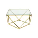 Interiors by Premier Coffee Table Allure Twist Gold Finish/Glass image 1