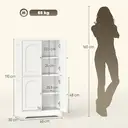 HOMCOM 110cm Kitchen Cupboard, Freestanding Kitchen Storage Cabinet with 4 Arched Doors and 2 Adjustable Shelves, Modern Pantry Cupboard for Dining Room, White image 2