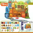 XINQIYUAN Qiyuan Jouet Éducatif Set de Blocs de Construction Dinosaure Magnétiques 7.5cm 79pièces [Mélange aléatoire – Couleurs issues uniquement de la photo principale] image 4
