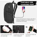 Anti Theft Backpack， Small Laptop Backpack 15.6 Inch with USB Charging Port & Lock， Water Resistant Lightweight Laptop Rucksack Mens Women， Anti Theft Bag Gifts for office， School Bag， Black， New Year Sale ， Top gift picks image 2