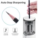 tenwin Electric Pencil Sharpener, AC Adapter Powered Sharpener with Container for 6-12mm Coloured Pencils, Auto Stop for Artists, Kids, Office, Classroom, School Use, Portable, Heavy Duty (White) image 1