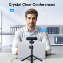 EMEET 4K Webcam with Dual Noise-Reducing Microphones, Auto Light Adjustment, 360° Rotatable Mount, Plug & Play USB Webcam E3131 + Tripod image 1