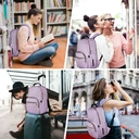 Laptop Backpack for Women， School Backpack Bag 15.6 Inch Lightweight for Travel Work With USB Charging Port Waterproof， Anti theft Rucksack Girls Ladies for University College Large， Purple， New Year Sale ， Top gift picks image 5