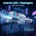 Tokky 48-Hole Automatic Bubble Gun with LED Lights, Rechargeable Bubble Machine, Leak-Proof Design, 1 Million+ Bubbles Per Minute, Outdoor Toy for Kids and Adults, Suitable for Parties and Weddings (Blue) image 3