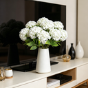 Yuejia 1Pc 13in/33cmArtificial 7-Head Hydrangea Silk Flower Silk Flower Living Room Bedroom Wedding Flower Arrangement Artificial Flower Decoration(white) image 6