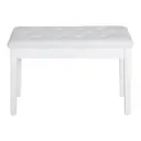 HOMCOM Faux Leather Piano Stool Makeup Stool Bench Dressing Table Seat with Storage 76x36x50cm White image 6