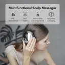 Breo Portable Mini Scalp Massager – IPX7 Waterproof Rechargeable Head Massager for Scalp Relax, Stress Relief Tool with Bamboo Wood Charging Base, Removable Massage Nodes (Silver with Base) image 5