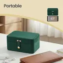 SONGMICSHOME  Portable Jewelry Box, Travel Jewelry Case, 2-Layer Jewelry Organizer, for Larger Accessories, PU Surface, Gift, Green image 6