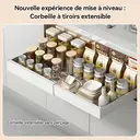 VIVREAL Organisateur de placard extensible de 30 à 50 cm en acier inoxydable - Blanc image 5
