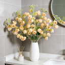 Yuejia Lot de 3 bouquets de fleurs artificielles en soie campanule champagne - 84 cm image 0