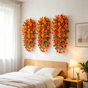 Yuejia Lot de 4 bouquets suspendus de fleurs artificielles en soie pétunia orange et jaune - 76 cm image 3