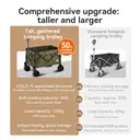 ochama Collapsible Compact Camping Wagon 200L Green, Extra Large & High Capacity, 400L Stackable Capacity, Dual Brake Off-Road Wheels, Space-Saving Storage, For Camping, Picnics, Vending & Moving image 1