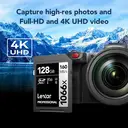 Lexar 128GB Professional 1066x SD Card, UHS-I, C10, U3, V30, Full HD, 4K, Up To 160MB/s Read SDXC Memory Card, for DSLR & Mirrorless Cameras image 2