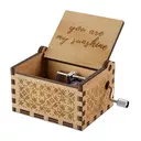 Alphynix 1pc Hand-Cranked Music Box, "You Are My Sunshine" Engraved Interior, Wooden Retro Musical Gift with Carved Floral Patterns image 0