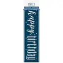 Unique Party Unique Glitz Blue Happy Birthday Banner, 2.74m image 1