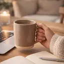 Maison by Premier Luxe Glazed Finish Grey Mug With 372ml Capacity,Pastel Grey & White Ceramic Coffee Mug,Smooth Stoneware Cup image 2