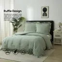 Meeallhome  Comforter Set  Vintage Ruffle Bed Set 200*200cm/50*75cm*2   Turquoise image 1