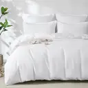 LeBonsoir White Bedding Duvet Cover Set，230x220cm/50x75cmx2 Breathable Durable Soft Comfy， with Zip， 3 Pieces， Includes 1 Duvet Cover & 2 Pillowcases，NO Comforter image 2