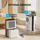 ELECCI 12L/D Dehumidifiers with Drain Hose, 3.8L Water Tank, Auto Defrost, 24H timer, Continuous Drainage, R290, Ideal for 25m² Rooms. image 4