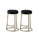 Interiors by Premier Bar Stool Manhattan Gold Finish/Black Velvet 2pcs image 1