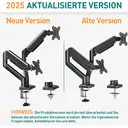 Monitor Mount 2 Monitors for 13-32 Inch Screens with VESA 75/100, Gas Lift 2 Monitor Mounts Tilts 180° Pivoting 180° Rotatable 360° Height Adjustable Monitor Arm 9 kg per Arm image 6