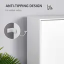 HOMCOM 2-Door Clothes Wardrobe w/ Rail Shelf 2 Drawers Wood Feet Elegant Home Storage Organisation Furniture Dresses Coats Blankets Shoes White image 4