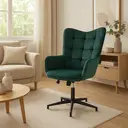 URBAN MEUBLE Green Velvet Office Chair with Adjustable Height image 3
