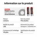 ochama Lot de 40 Piles AA LR06 Alcalines Haute Performance, Piles Sans Mercure Écologiques pour Tensiomètre, Verrouillage Intelligent et Jouets, Énergie Longue Durée, Pack Familial Économique 1.5V image 6