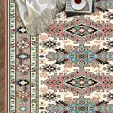 Boho Vintage Floral rugs, Non - Slip, Persian - Style Ornate Pattern, Soft & Durable, Ideal for Entryway, Adds Elegant Charm to Home Decor,Red,59.8*83.8inch image 1