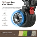 CLIPOP Festival Trolley with All-Terrain Wheels, 180L Folding Wagon with Expandable Tailgate and Adjustable Handle Large Capacity Garden Cart for Beach Camping Outdoor Black image 3