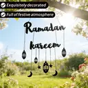 Ramadan wooden hanging decorations - Blue image 3