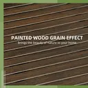 Outsunny Φ66cm Garden Side Table, Round Bistro Coffee Table, Outdoor Patio Table with Steel Frame and Slat Tabletop for Balcony and Porch, Brown Wood Grain image 3