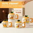 Everything goes well 400ml/13.5oz Chinese-style household simple and lovely ceramic cups with orange lids image 5