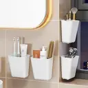 Pack of 4 Self-Adhesive Wall Mounted Storage Boxes, Kitchen Cabinet Door Storage Box, Bathroom Organiser, for Cupboard, Bathroom, Fridge Small Items Organiser Storage Box image 4