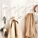 JORDAN&JUDY No-Drill Strong Adhesive Hooks, 6-Pack, Stainless Steel, Damage-Free, Over-Door Storage, White image 4