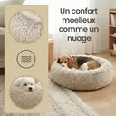 SONGMICS Lit donut moelleux et apaisant pour chien, avec housse amovible et lavable, kaki, 70 x 20 cm image 4