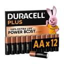 DURACELL Plus Piles AA (Lot de 12) – Piles Alcalines 1,5 V – Durent jusqu’à 150 % plus longtemps* grâce aux Actifs POWER BOOST** – Fiable pour vos Appareils du Quotidien – Emballage 0 % Plastique – Conservation garantie 10 ans - LR6 MN1500 image 0