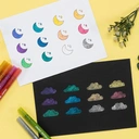 Ohuhu 12 Colour Glitter Metallic Shimmer Marker Pens, Fine Point, Water-based Ink for Crafts & Art Projects image 2