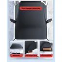 Oxford Fabric Magnetic Half Car Cover with Side Window Protection – Thick Windproof Windshield Cover with Reflective Strips & Anti-Theft Straps, Fits Most Vehicles image 2