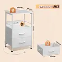 WLIVE Bedside Table,with App-Controlled LED Lights & Charging Station, 2 Fabric Storage Drawers with 2 AC Outlets & 2 USB Ports,Ideal for Bedroom Use,Livingroom (White, 2pcs) image 2
