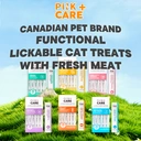 PINK+CARE Functional Cat Treats – Chicken & Cranberry, 20 Sticks × 15g – Zero Additives, Grain-Free & Soy-Free – Urinary Support & Hydration – Trusted Canadian Pet Brand image 1