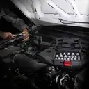 WORKPRO Jeu de douilles 24 pièces avec clé à cliquet 3/8", 11 douilles métriques et 10 douilles SAE, barre d'extension, jeu de clés à cliquet pour bougies d'allumage, clés mixtes, avec boîte en plastique moulé par soufflage image 5