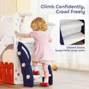 AIYAPLAY Kids Slide, 5 in 1 Toddler Slide Set with Basketball Hoop, Outdoor & Indoor Frog Theme Playset with Climbing Frame, Telescope, Storage Box for Toddlers Ages 1-3, Orange image 2