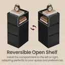 Ochama Set of 2 Narrow Side Tables, Slim End Table with 2 Drawers, 1 Open Compartment, for Living Room, Bedroom, Black image 7